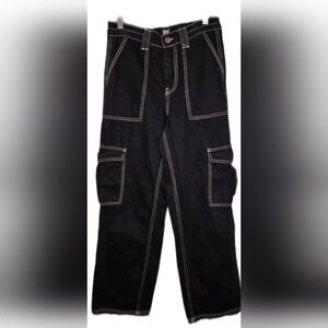 BDG Black Cotton Skate Jeans With Contrast Stitching Cargo Pockets Size 28